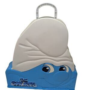 VINTAGE Smurfs Foldable Carrying Case Play Set with 30 McDonalds Mini Figurines